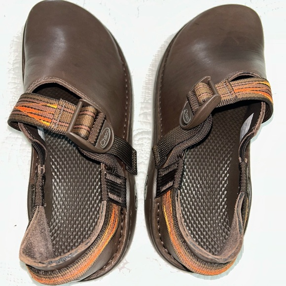 Chaco Men's Brown Slip-On Shoes with Orange Accents - Picture 10 of 12